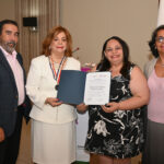 Cirilo Fernández, actual presidente del Club Rotario Bella Vista, su esposa Ana Dilia Arbaje y Wendy Candelario.